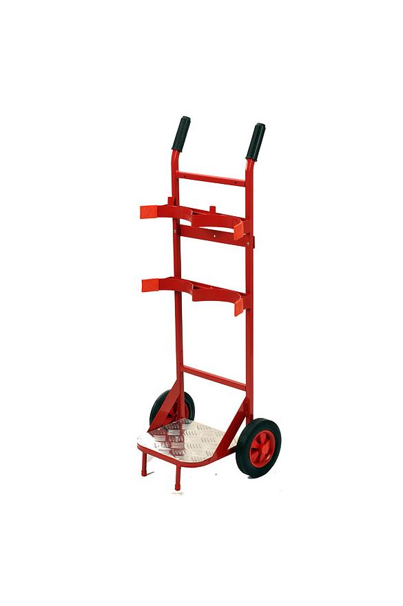 double fire extinguisher trolley for 2 x extinguishers
